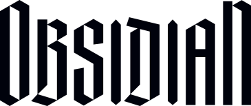 OBSIDIAN-Wordmark in markanter Blackletter-Typografie.