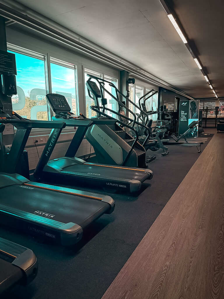obsidian_gym_image00003 Cardiobereich im OBSIDIAN Premium Fitness Studio in Sursee mit Matrix-Laufbändern, Treppensteiger und weiteren Ausdauergeräten.